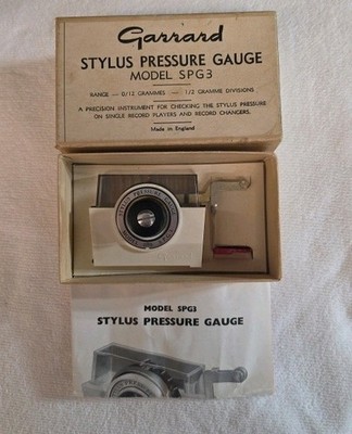Garrard Stylus Pressure Gauge SPG3 in Original Box w/5g Weight Made England Vtg