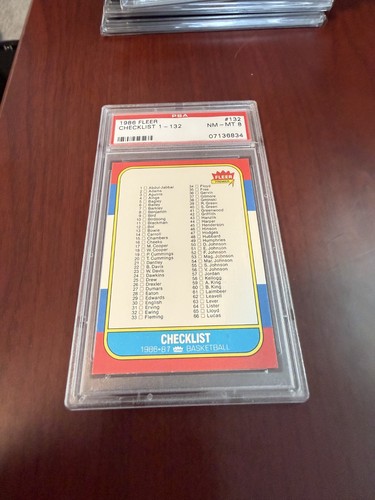 Checklist #132 1986 Fleer card