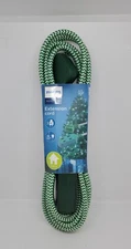 New Philips Home Power 3 Outlet Braided 8Ft Extension Cord Green/White Indoor