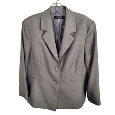 Kasper Size 14 Blazer Jacket Two Button Tailored Fit Office Neutral Gray