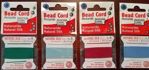 Cuentas de seda natural Griffin para encordar perlas y cuentas Foto 2 de 4