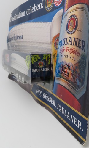 GRELL Ho 1/87 Lastwagen Lkw Trailer Man TGA Biere Paulaner Allianz Arena IN Box - Zdjęcie 3 z 4