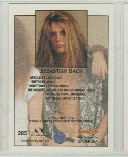 SEBASTIAN BACH SKID ROW 1991 BROCKUM ROCK 3 CARDS EX - Picture 2 of 6