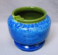 VTG Mid Century Bitossi Rimini Blue  Green Ceramic Pottery Ashtray Italy