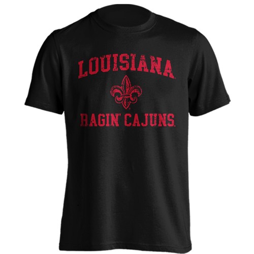 U of Louisiana at Lafayette Ragin' Cajuns Retro Distressed Logo Short Sleeve Tee - Picture 4 of 16