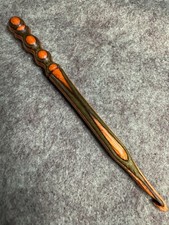 Hand carved AUTUMN SPLENDOR Wood YARN CROCHET HOOK size I
