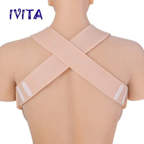 IVITA 11XL Prothesis Silicone Breast Big Nipple With Straps Trangender Boobs - Picture 3 of 8