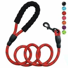 Petmegoo 5ft 1/2in Strong Red Dog Leash for Large Dogs & Medium Size Dogs