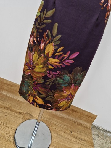 Long Tall Sally floral dress size 10 purple yellow stretch bodycon cap sleeve - Picture 6 of 10