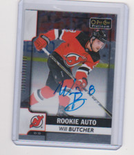 17-18 2017-18 O-PEE-CHEE PLATINUM WILL BUTCHER ROOKIE AUTO R-WB NEW JERSEY DEVIL