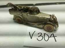 Hubley Cast Iron Terraplane Wrecker Tow Truck Original 1930'S SILVER