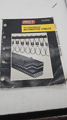 1986 Pro-1 top performance automotive V-Belts parts catalog