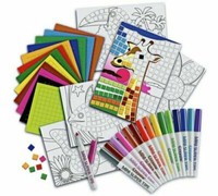 Crayola mosaic creative Arts and Crafts set design toy sticker workshop kids box