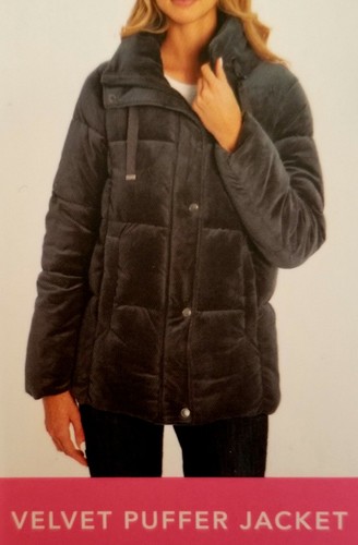 Isaac Mizrahi Ladies' Velvet Puffer Jacket -L- - Picture 3 of 6