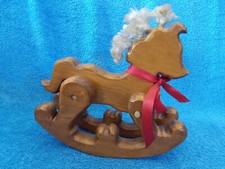 Vintage Wood Rocking Horse With Red Bow