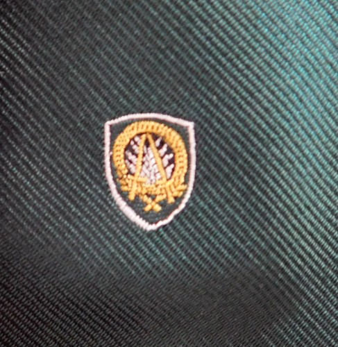 Vintage 1950s NATO scarf green with crest 29" square UNUSED several available