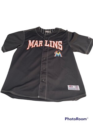 Preowned True Fan MLB Miami Marlins Baseball stitch Jersey Size