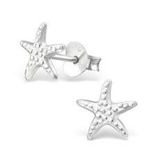 925 Sterling Silver Starfish Stud Earrings (Design 2)