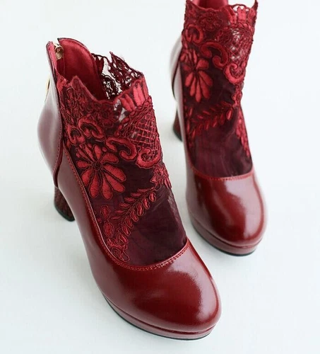 Women's High Heels Mesh Lace Ankle Boots Wedding Shoes - Bild 8 von 19