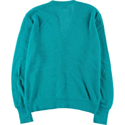トップス 90s us made IZOD 6botann acryl cardigan Vintage Izod Men's L Green Acrylic Cardigan Sweater Made In
