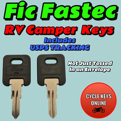 2 FIC lock keys for Camper RV Motorhome cut to code key codes CW401 ...