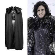 Game of Thrones Jon Snow Costume Cosplay Outfit Cloak Collar Halloween S-3XL