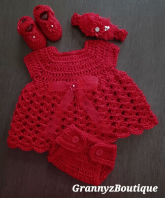 crochet newborn christmas dress How To Crochet a Christmas Dress for a baby | Candy Cane Princess