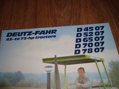 Vintage Deutz Fahr 43-73 HP D 4507 5207 6507 7007 7807 Tractors