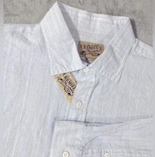 Daniel Cremieux Shirt Size XL NWT Long Sleeve Cotton Blue White Stripes