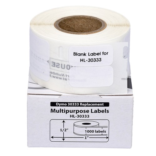DYMO 30333 Etichette termiche multiuso dirette (1/2" x 1") - (30) rotoli da 1.000 - Foto 6 di 8