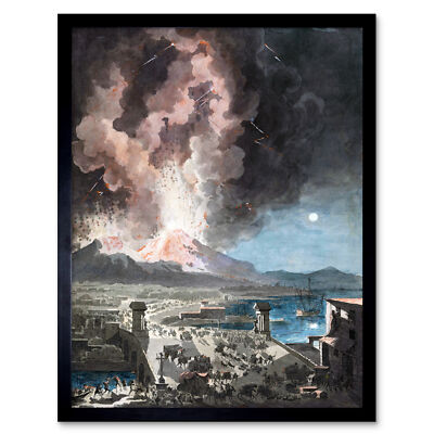 Piranesi Ausbruch des Vesuvs Italien Gemälde Wandkunstdruck gerahmt 12x16