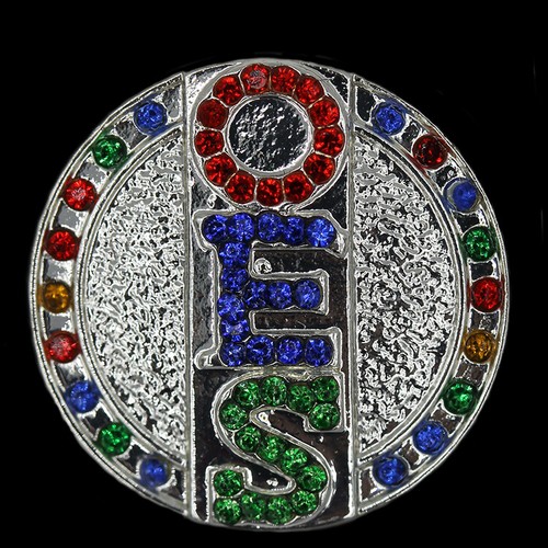OES Single Snap Button With Crystals - 3 Letters - Eastern Star - Picture 6 of 6