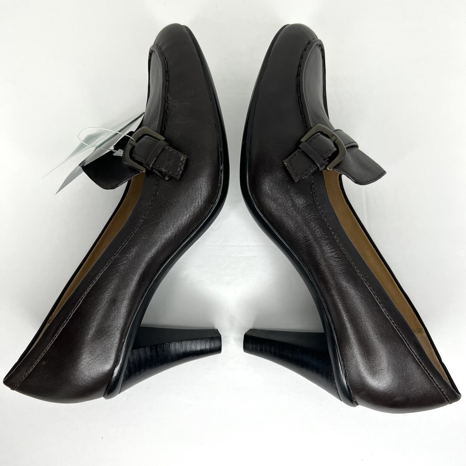 Soft Shoe By Medicus Brown Leather Shoes Slip On Pump Heels Loafers Sz 10 *READ*