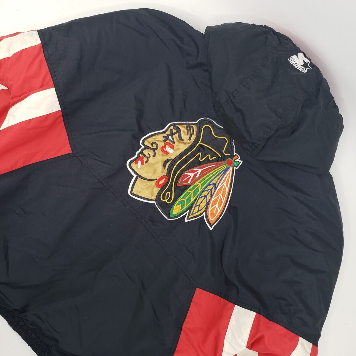 VTG 90s Starter Chicago Blackhawks Jacket Full Zip Hoodie VTG 90s Starter Chicago Blackhawks Jacket Full Zip Hoodie