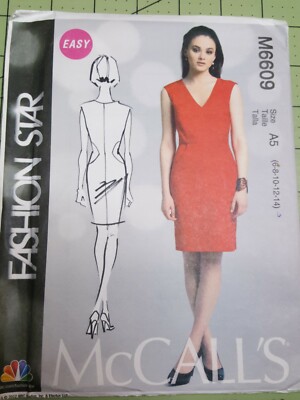 McCalls Fashion Star M6609 Size 6 8 10 12 14 Pattern Fitted Dress UNCUT