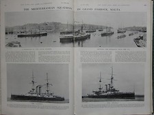 1903 Boer War Era Aufdruck ~ Mediterran Geschwader Grand Hafen Malta Canopus