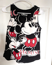 Disney Mickey Mouse Knit Tank Top JR M 7-9 Black red white EXCELLENT