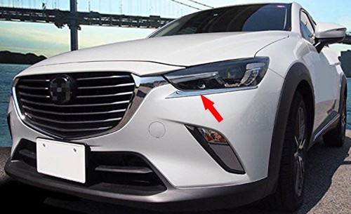Fits 2016-2021 Mazda CX-3 Chrome Front Headlight Lamp Eyebrow Cover Trim - Bild 7 von 7
