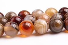 8MM Brown Striped Agate Beads Round Gemstone Loose Beads