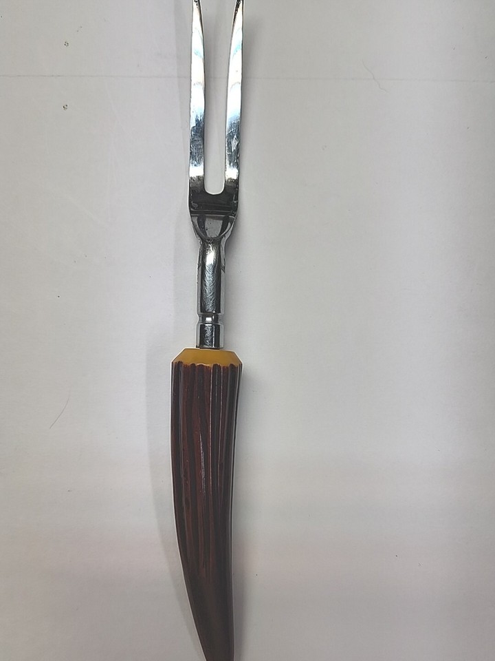 Vintage Japan Bakelite Meat Fork Faux Antler Horn Handle Faux Antler eBay