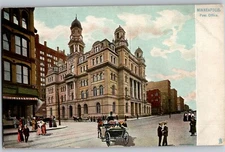 C1900 Postcard Tuck & Sons Minneapolis Post Office Horse & Cart  Minneapolis MN