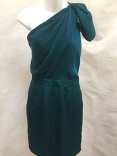 The Limited 4 Dress Green Teal One Shoulder Draped Cocktail