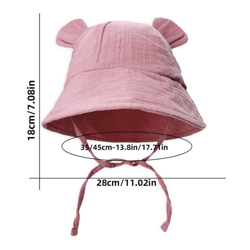 Personalised infant Bucket Hat Bear Beach Sun Cap Baby Custom Name Adjustable AU - Picture 6 of 30
