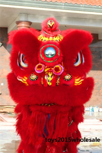 Chinese Folk art Lion Dance pants adults size Costume wool Southern Lion outfits - Picture 4 of 12