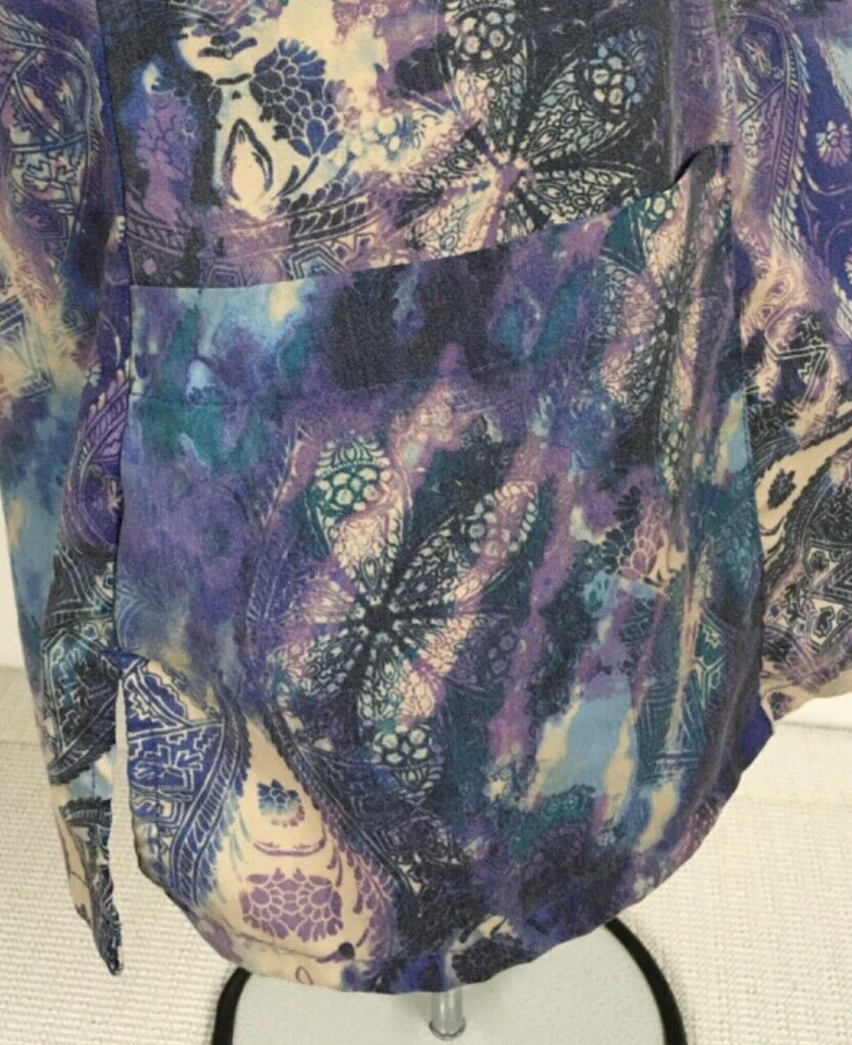 Grays Anatomy Womens Scrub Top Size XS Purple Blue Short Sleeves Pockets V neck - Image 4 of 4