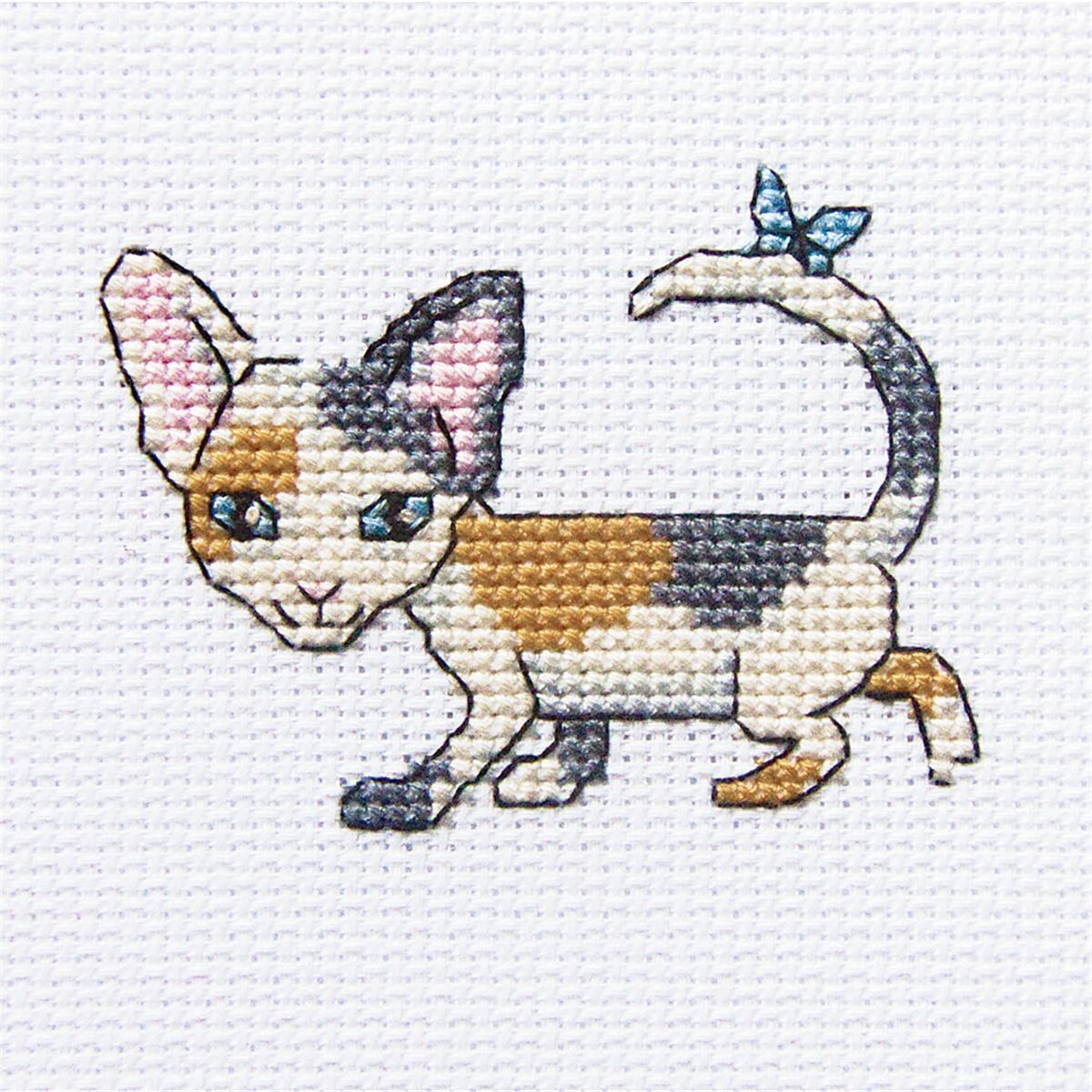 RTO counted Cross Stitch Kit ""Curious Lucy"" H230, 8x8 cm, DIY