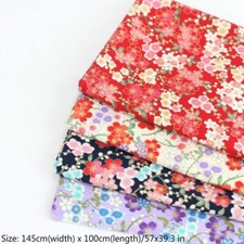 Floral Cotton Fabric Japanese Sakura for Kimono Yukata Curtain Craft Retro