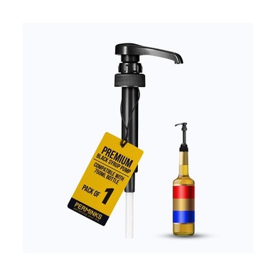 Syrup Pump Compatible with Torani and Davinci Bottles (25.4 oz-750ml (Black)
