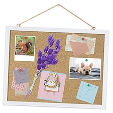 Cork Board Bulletin Board 15.7 x 12 Inches with 15.7" x 12" White Border Color