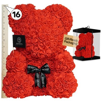Large 16 Inch Rose Bear Flower Bear Gift Set with Luxury Gift , Handmade Arti...